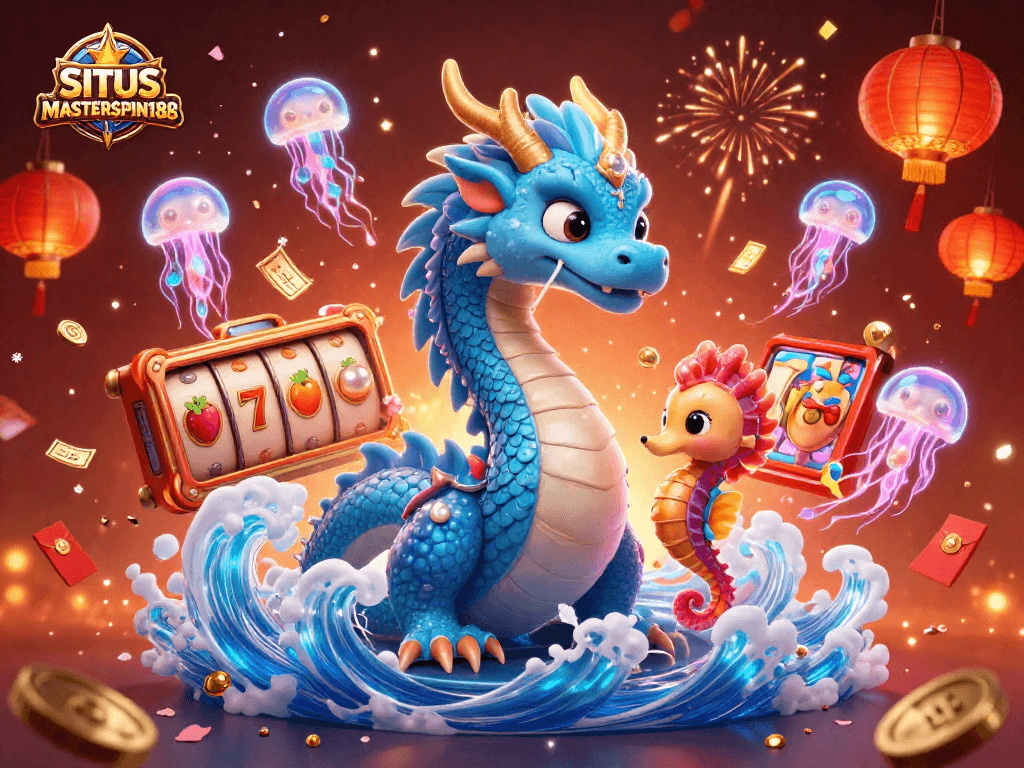 Engage with SITUS MASTERSPIN188 through a vibrant 3D slot reels celebration scene.