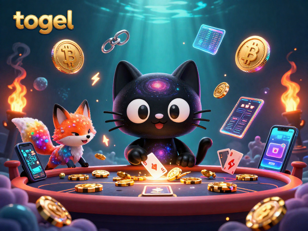 Engage in exciting togel action with golden casino chips and a cosmic atmosphere full of vibrant colors.