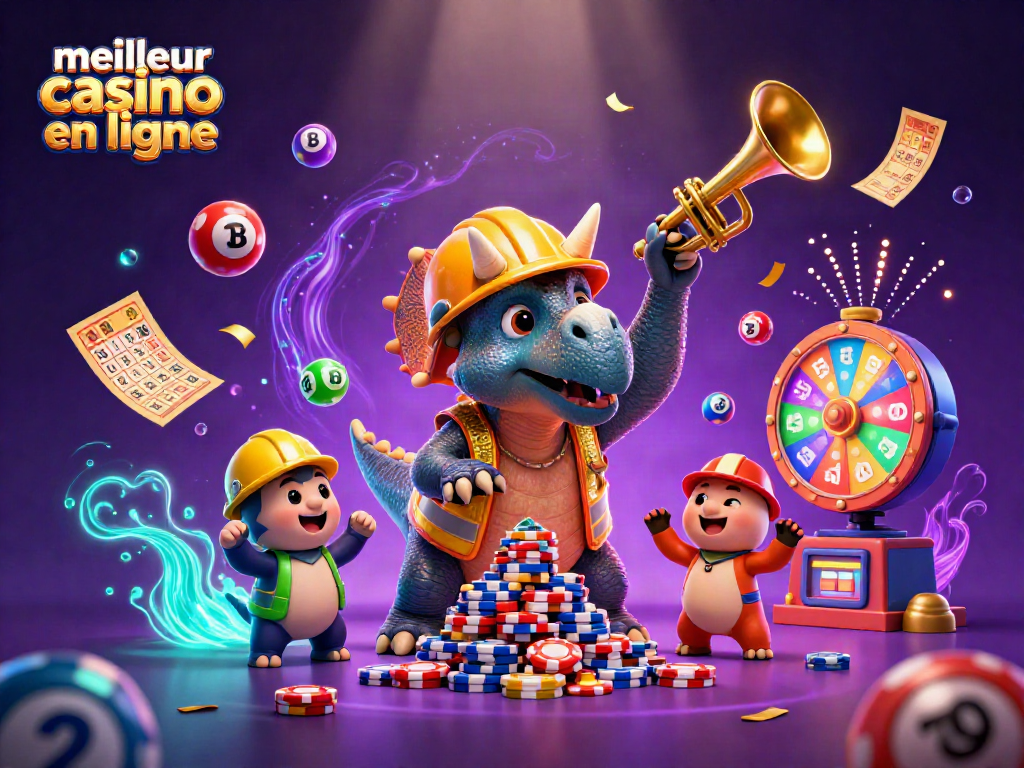 Jouez au meilleur casino en ligne avec une illustration 3D colorée et dynamique des personnages du jeu.