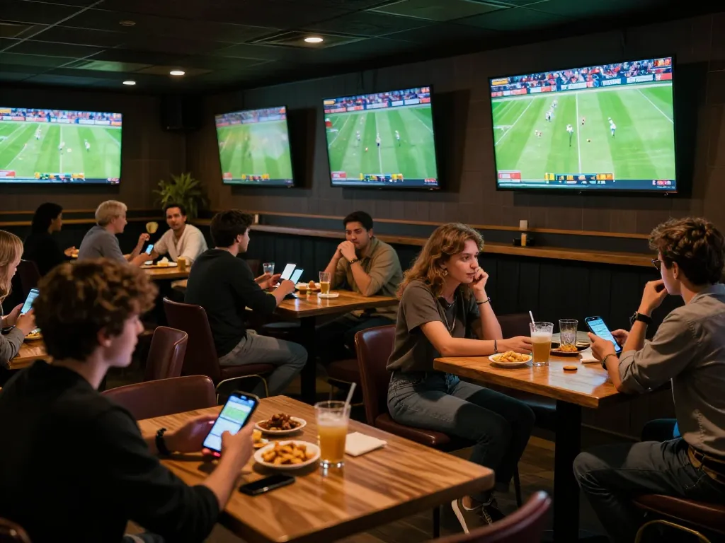 Kèo nhà cái hôm nay in action as sports fans excitedly discuss betting strategies for live matches on their devices