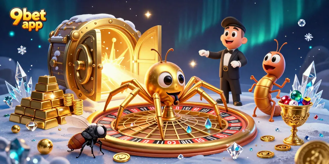 Spin the wheel and win with the 9bet app at this vibrant casino scene!