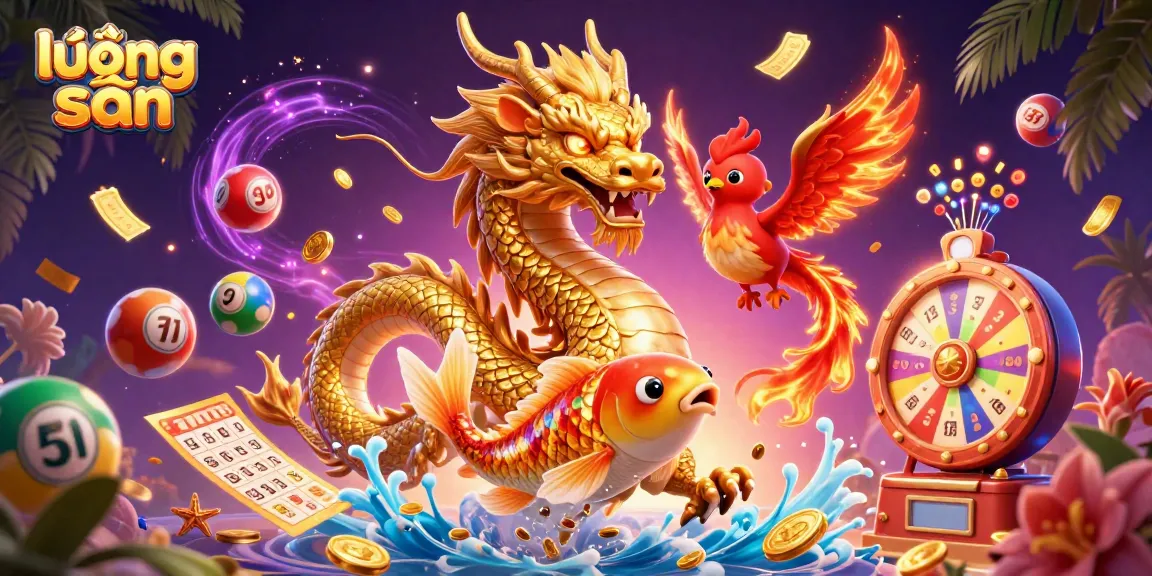 Experience thrilling gameplay with lương sơn as the dragon soars through a vibrant casino scene filled with treasure.