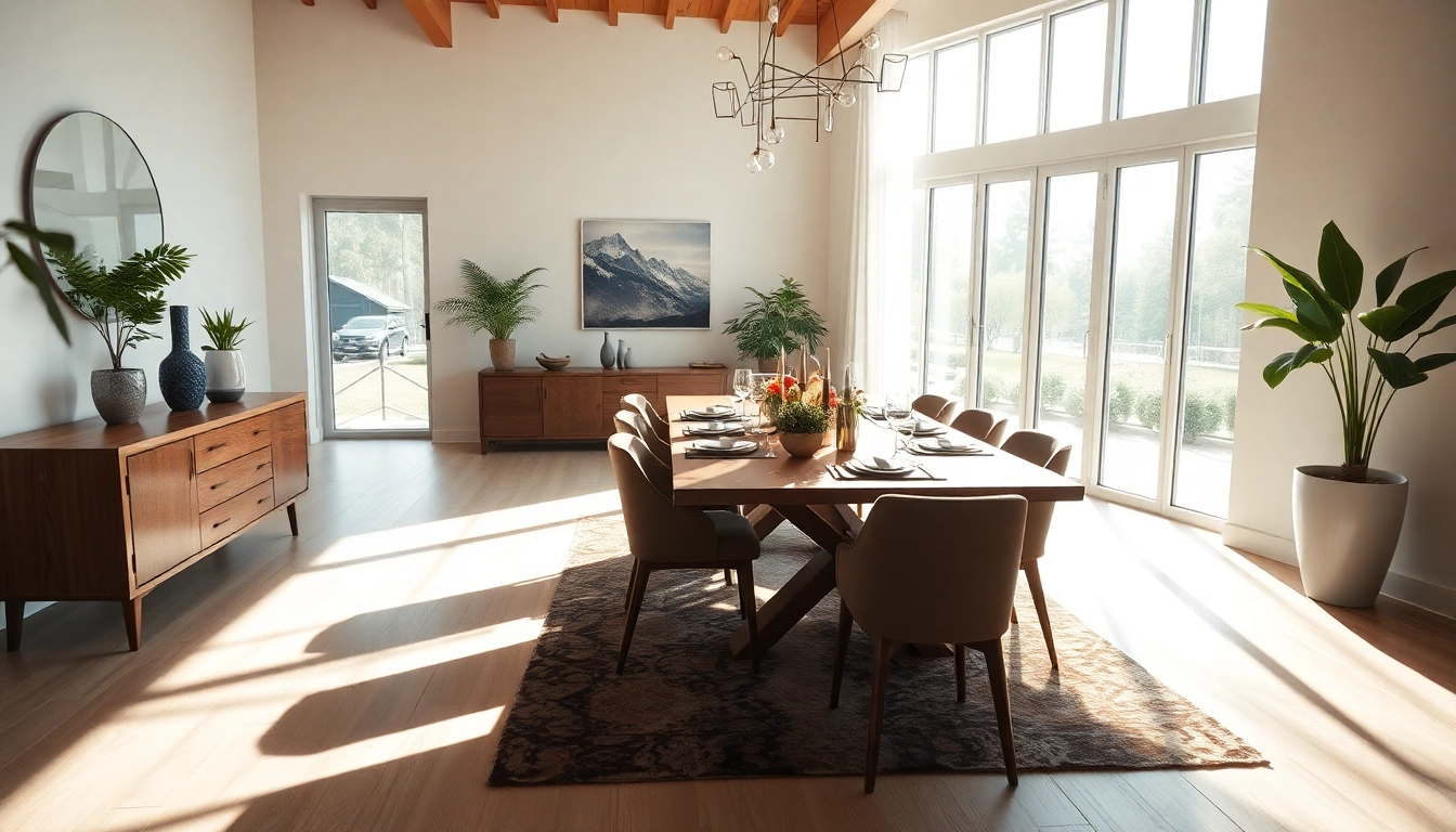 Enhance your space with luxurious flooring near me featured in a stylish dining area.