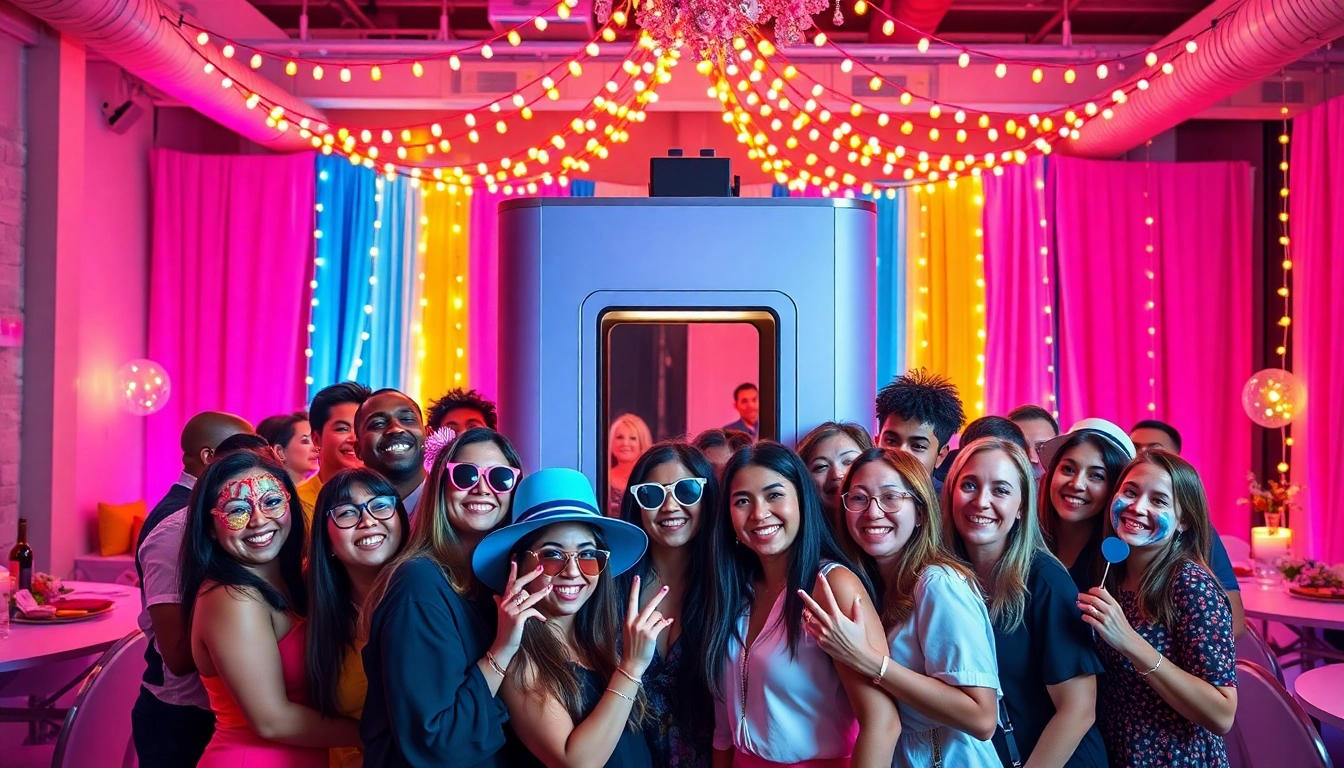 Capture vibrant memories at a photo booth rental Chicago with joyful guests and colorful decor.