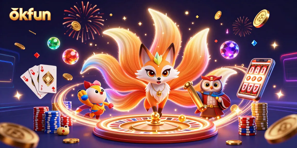 Spin and win at okfun with vibrant casino visuals featuring enchanting characters and dynamic game elements.