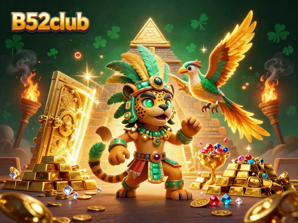 Experience the excitement of B52club with this dynamic illustration showcasing vibrant casino elements.