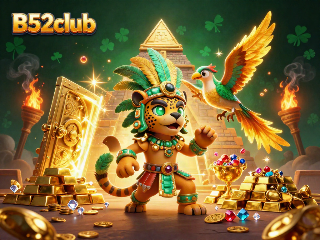 Experience the excitement of B52club with this dynamic illustration showcasing vibrant casino elements.
