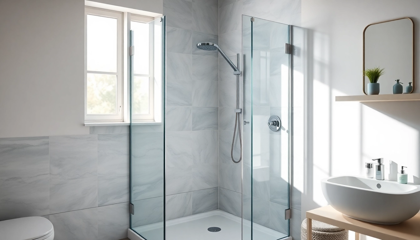 Duschkabine 80x80 eckeinstieg in modernem Badezimmer mit eleganten Glasdetails und stilvollen Fliesen.