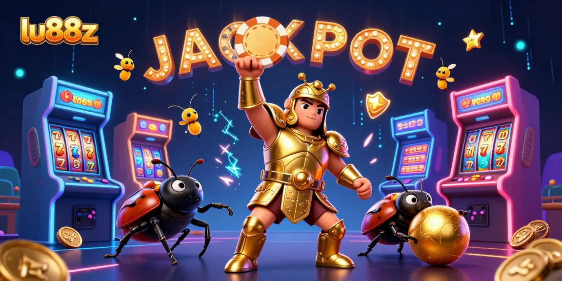 Join the excitement at lu88z as the victorious hercules beetle celebrates a jackpot win!