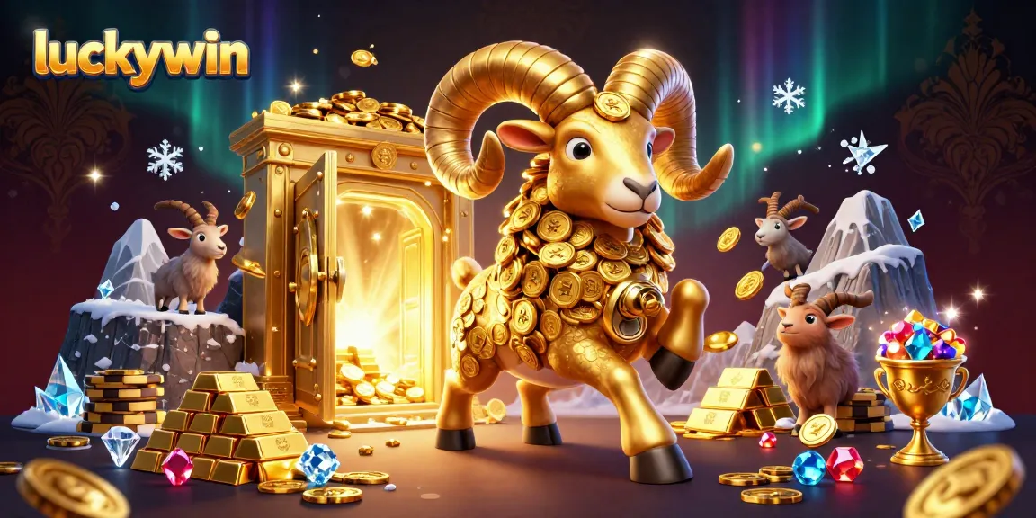Engage in gaming excitement at luckywin with a dynamic scene of golden riches and animated characters.