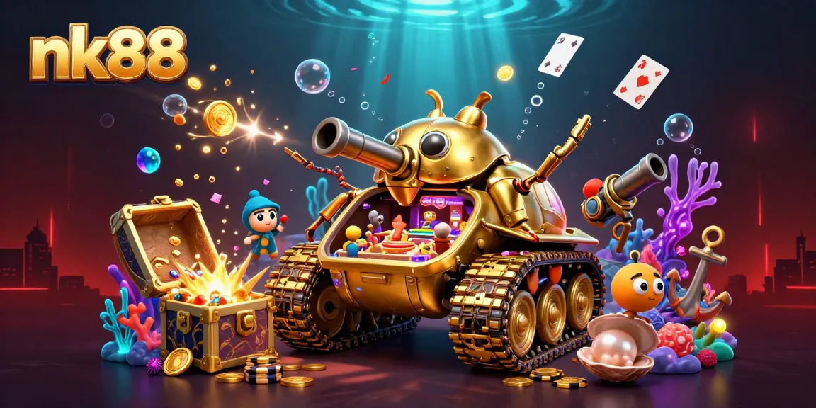 Experience excitement with nk88 as the golden beetle tank reveals an underwater casino scene.