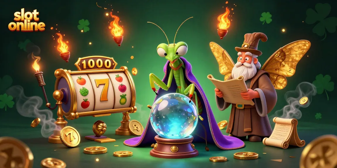 Spin the reels and win big with slot online gaming, featuring vibrant casino elements and magical characters.