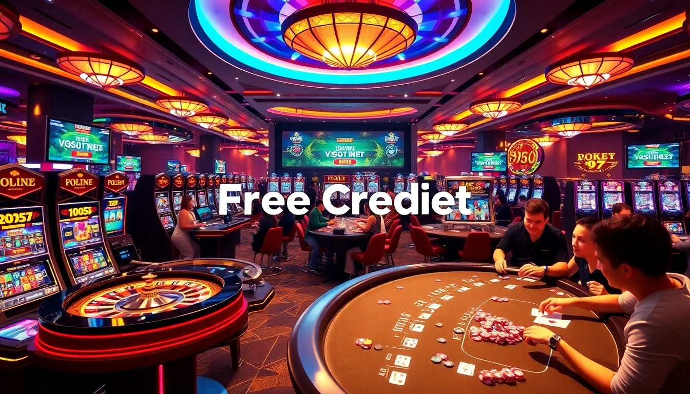 Experience the thrill of free credit 918kiss with vibrant casino games and excited players.