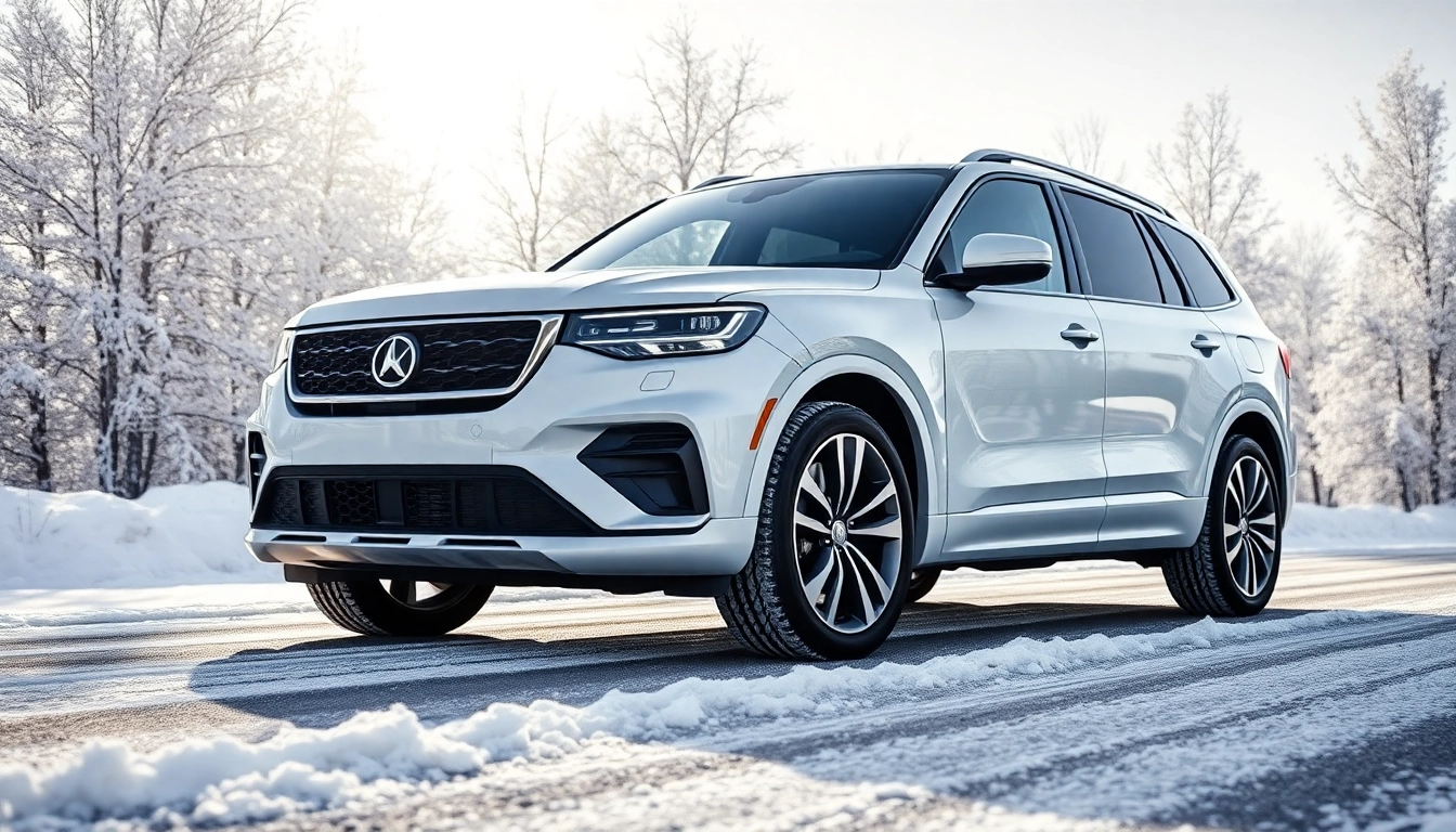 PPF winter road salt protection depicted through a vehicle's armor against winter elements in a serene snowy landscape.