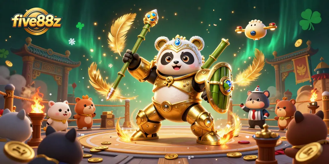 five88z showcases an intense casino arena scene with a golden panda pilot and dynamic energy.