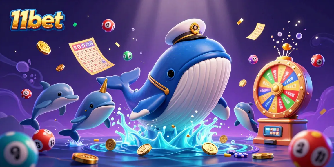 11bet brings excitement to life with vibrant characters and carnival-like elements in this rich casino scene.