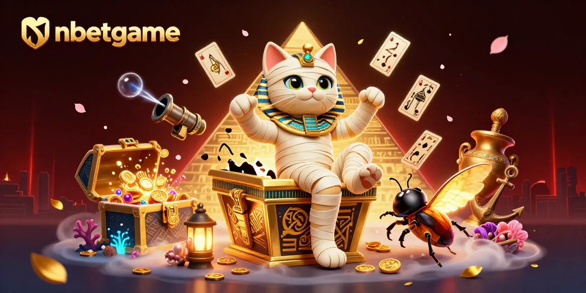 Engage in thrilling gameplay with the nbetgame Egyptian mummy cat and vibrant casino elements