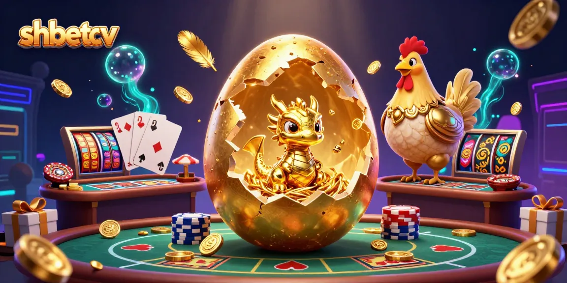 Experience thrilling gameplay at shbetcv with a golden dragon revealing poker chips in a vibrant casino scene.
