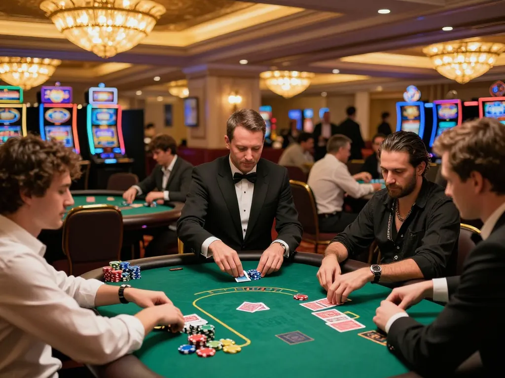 Exciting gameplay at Nohu78 casino with players engaged in poker, showcasing vibrant atmosphere and high-stakes action.