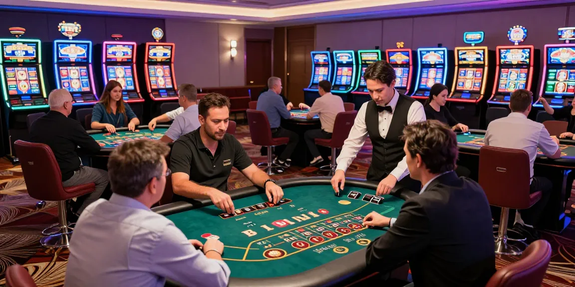Exciting live casino experience at https://man88pro.com/ with players and dealers in a vibrant environment.