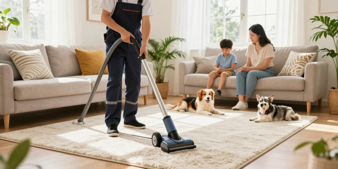 Carpet cleaning Buffalo ny in a bright living room, professional cleaner revitalizing carpets.