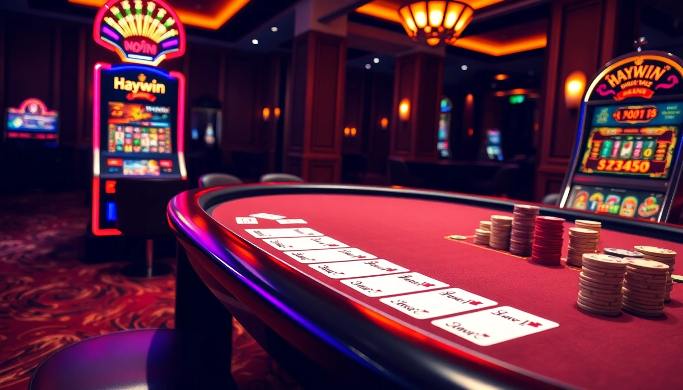 Experience the thrill of Haywin casino gaming with vibrant poker tables and exciting slot machines.