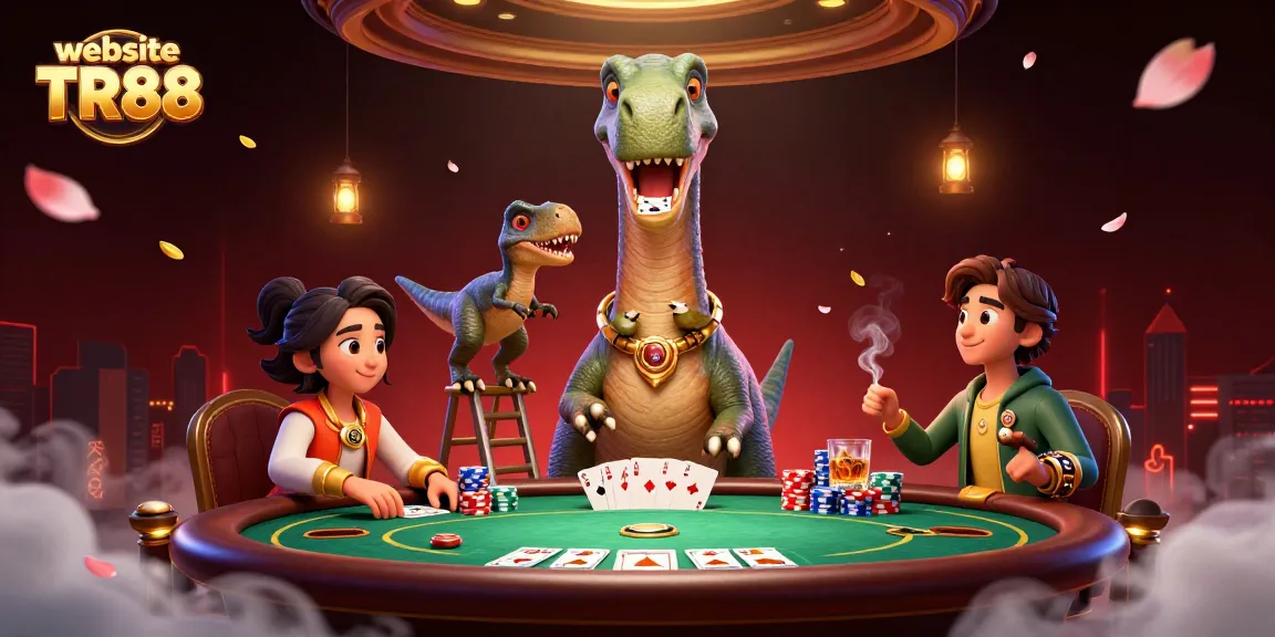 Experience thrilling gameplay on website TR88 with dynamic 3D illustration of casino elements.