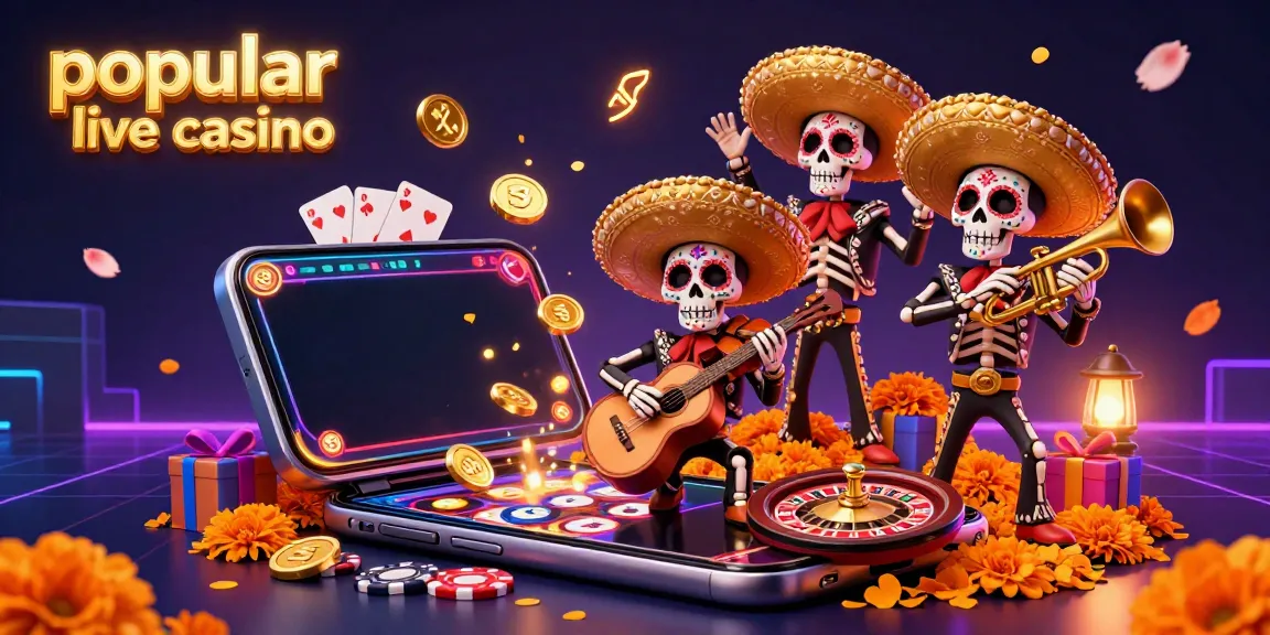 Engage with the vibrant atmosphere of the popular live casino featuring Dia de los Muertos skeletons playing music.