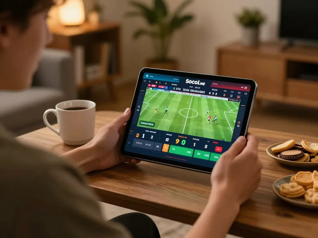 Socolive sports betting in action on a tablet, capturing an engaging moment for viewers.