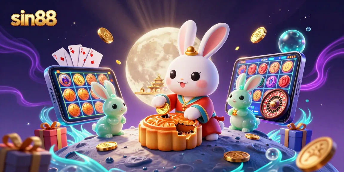 Experience the magical sin88 world with the moon rabbit and casino elements alive.