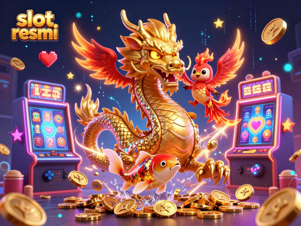 Experience winning strategies with slot resmi as a golden dragon and phoenix soar through a vibrant casino.