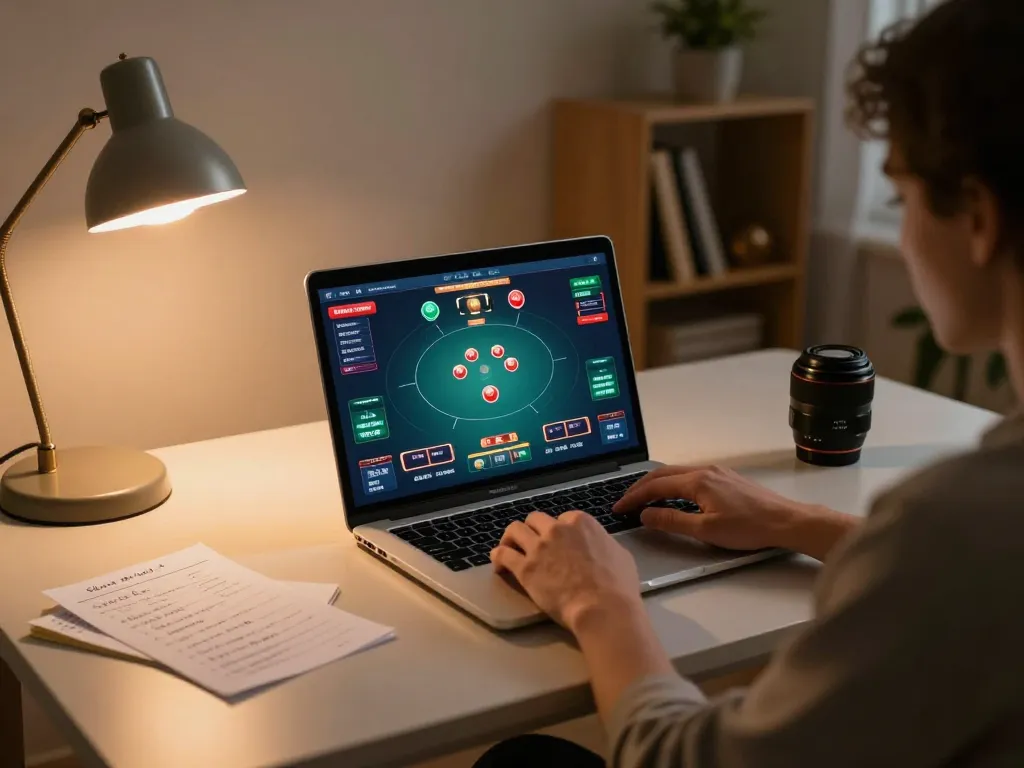 Engaged in online casino gameplay at home, exploring exciting offers on 98win.