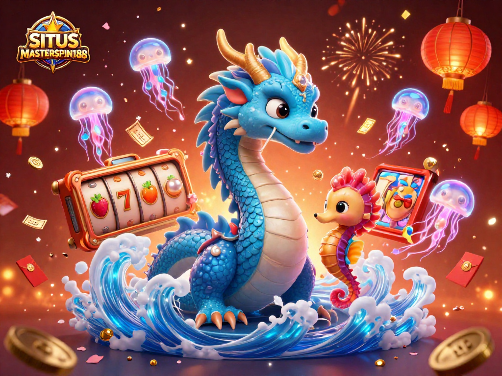 Engage with SITUS MASTERSPIN188 through a vibrant 3D slot reels celebration scene.