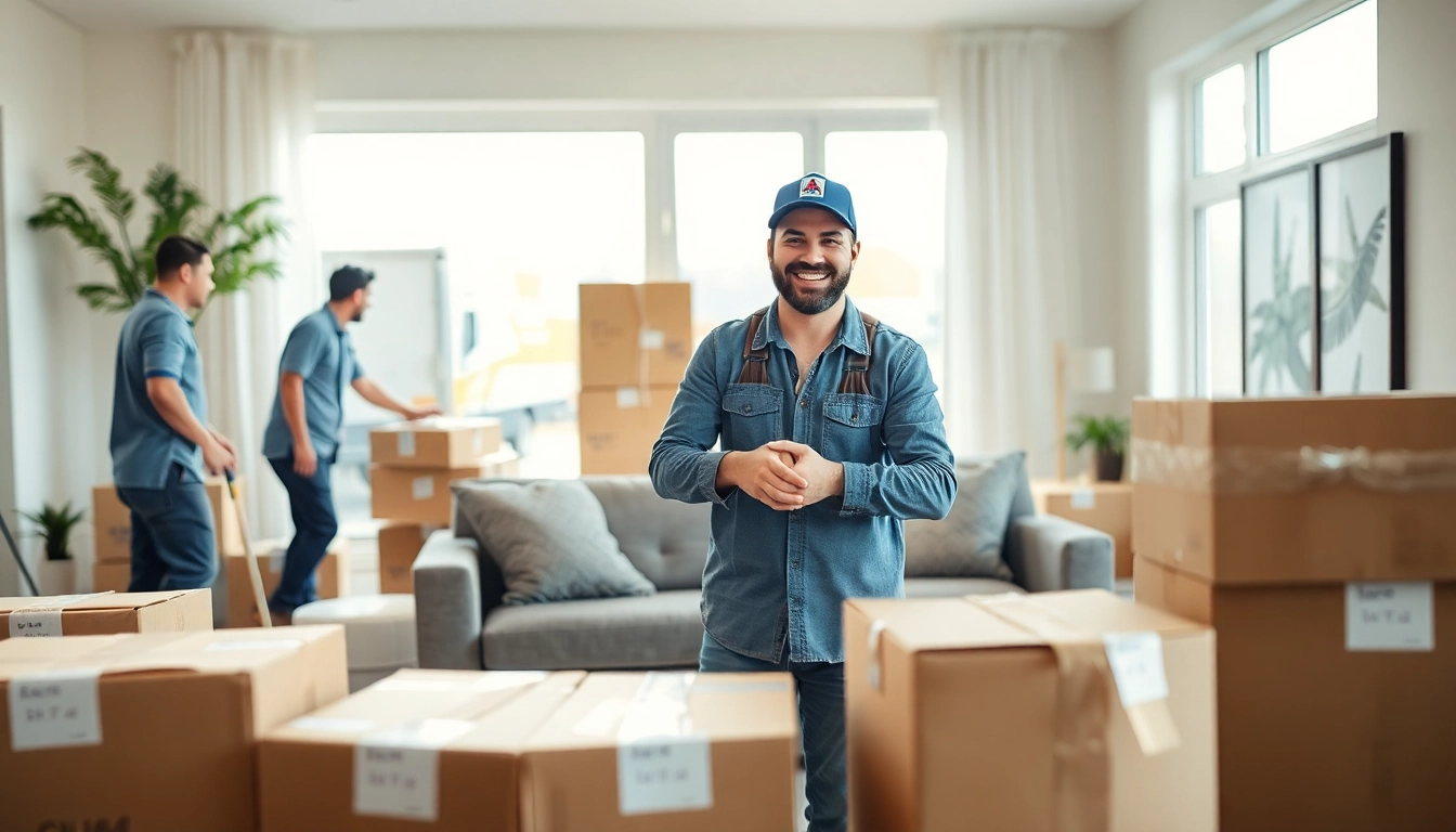 long distance movers Calgary packing furniture with care in a bright, professional setting.