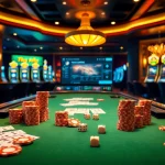 Experience the excitement of Tool xổ số siêu tốc at a luxurious casino table with poker chips and cards.