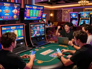 Players enjoying CSKH 24/7 hubet88 online gaming experience in a vibrant virtual casino.