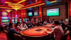 Cakhia TV enhances your betting experience with a vibrant casino setting featuring engaging live gameplay.