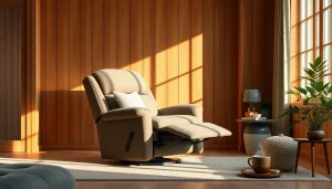 Elegant lift recliner chair in a cozy setting, featuring soft pillows and natural lighting.