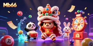 Experience exciting gameplay at Mb66 with vibrant lottery elements and dynamic characters in action.