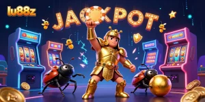 Join the excitement at lu88z as the victorious hercules beetle celebrates a jackpot win!