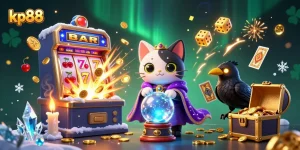 Spin the reels at kp88 with mystical characters and vibrant casino elements for an exciting experience.