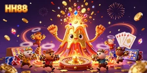 Engage with the thrilling world of HH88, showcasing vibrant casino elements and dynamic treasures.
