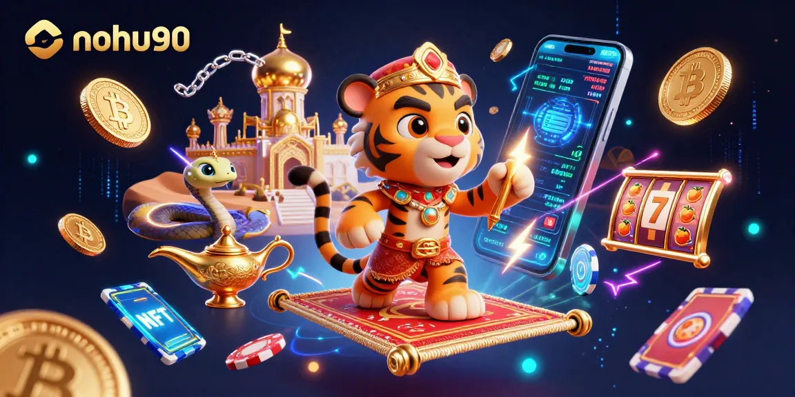 Experience thrilling wins with nohu90 in this vibrant casino illustration showcasing a fantasy theme.