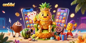 Experience vibrant gaming with on68e's lively characters and dynamic casino elements.