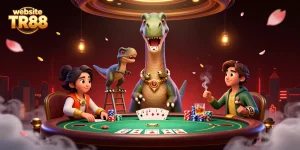 Experience thrilling gameplay on website TR88 with dynamic 3D illustration of casino elements.